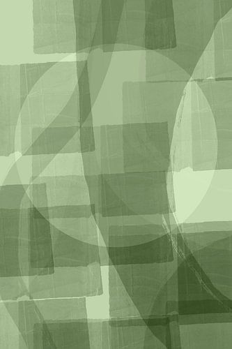 Japandi Zen. Minimalistische organische en geometrische vormen in salie.