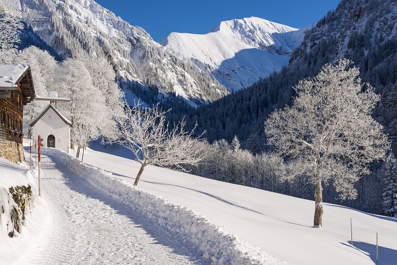 Gerstruben, een voormalig bergdorp in de Dietersbachvallei bij Oberstdorf van Walter G. Allgöwer