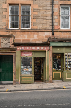 Die "Armchair"-Buchhandlung im Zentrum von Edinburgh, Schottland