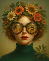The woman with the bee glasses