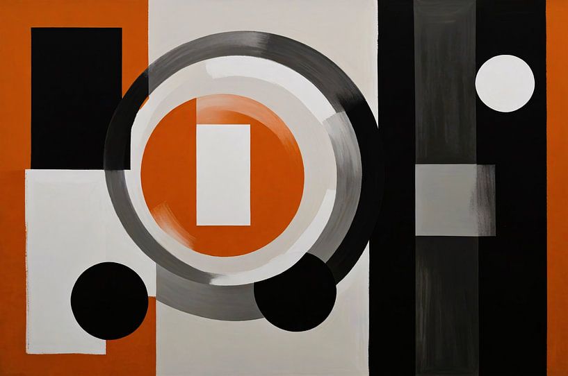 Minimalistische Harmonie in Oranje en Grijs van Art & Soul Creations