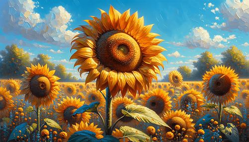 Een Zomerse Dag tussen de Zonnebloemen