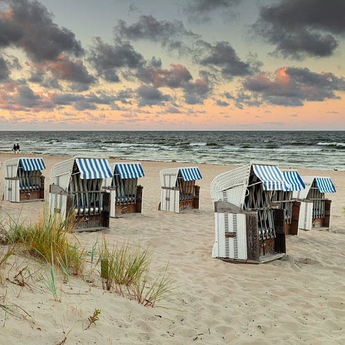 Bansin beach at sunset