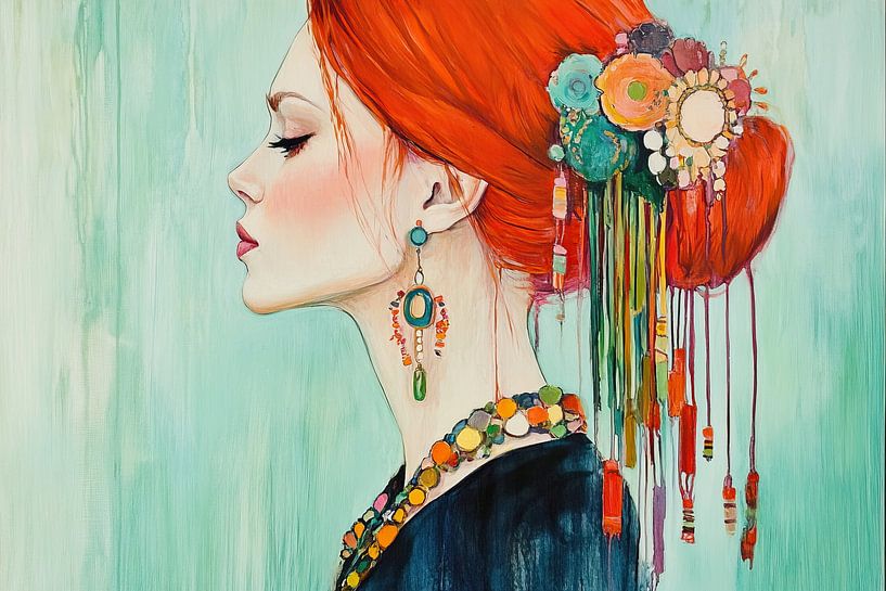 Floral Portrait by Eye catching paintings