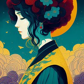 Japanese beauty, pop art by Karin vanBijlevelt