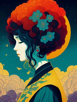 Japanese beauty, pop art by Karin vanBijlevelt