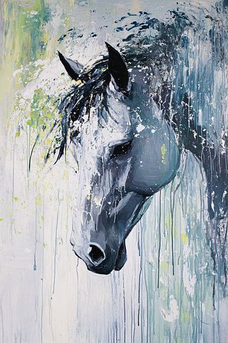 Paard in expressieve verfstijl
