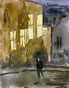 Straße bei Nacht, Meudon, Gwen John, 1910er Jahre von Atelier Liesjes Miniaturansicht