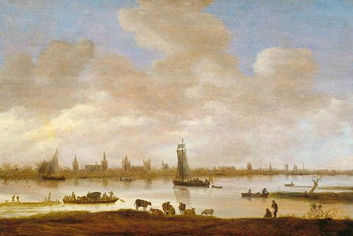 Rivierlandschap met uitzicht op Vianen, Jan van Goyen