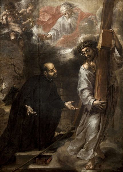 Das Erscheinen Christi dem Heiligen Ignatius in den Straßen Roms, Juan de Valdés Leal. von Meisterhafte Meister