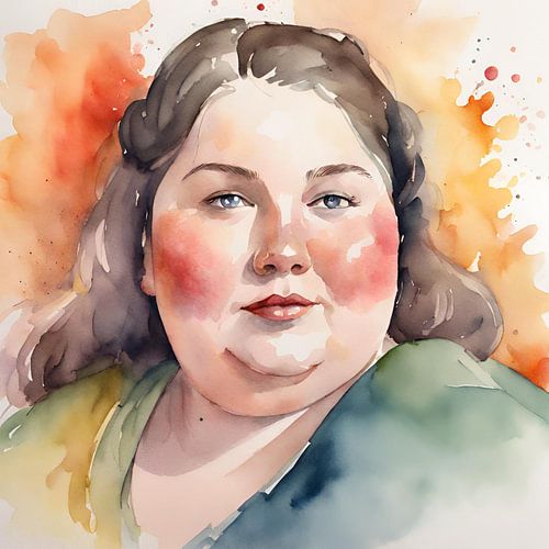 Gezellige dame met lang haar