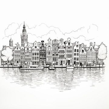 Amsterdam lijntekening van TheXclusive Art