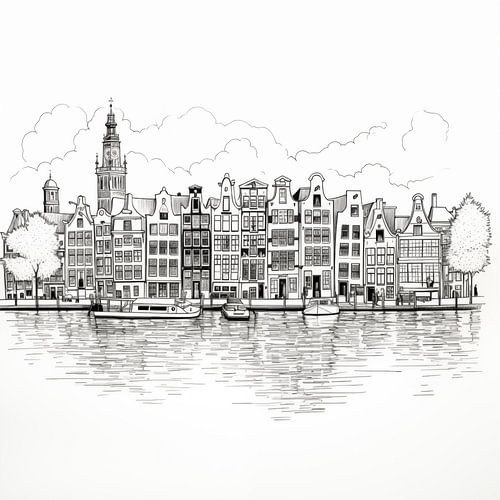 Dessin au trait d'Amsterdam