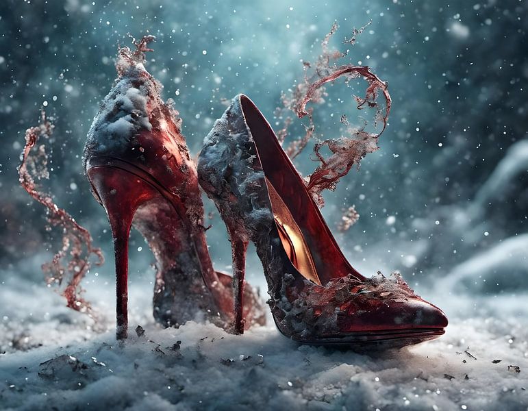 Red elegance in the snow by Babetts Bildergalerie