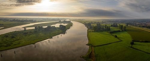 IJssel zonsopgang panoramisch landschapsgezicht