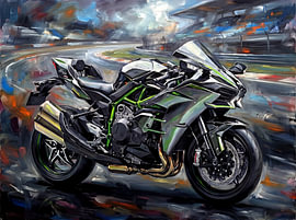 Kawasaki Ninja H2 im unruhigen Licht von Jan Keteleer