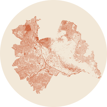 Waterkaart van Utrecht in Terracotta stijl van Maps Are Art