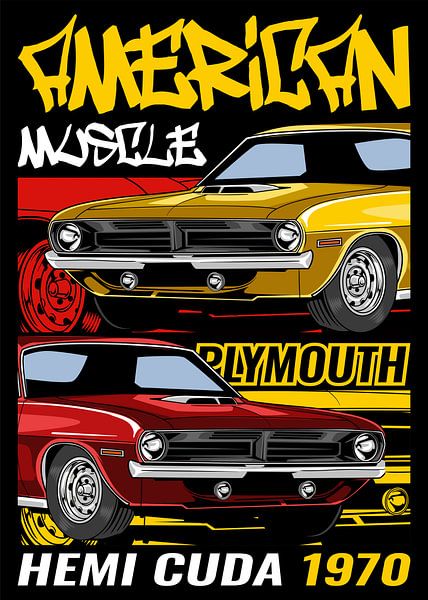 Plymouth Hemi Cuda Muscle Car by Adam Khabibi