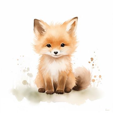 Fox in watercolour by Lauri Creates