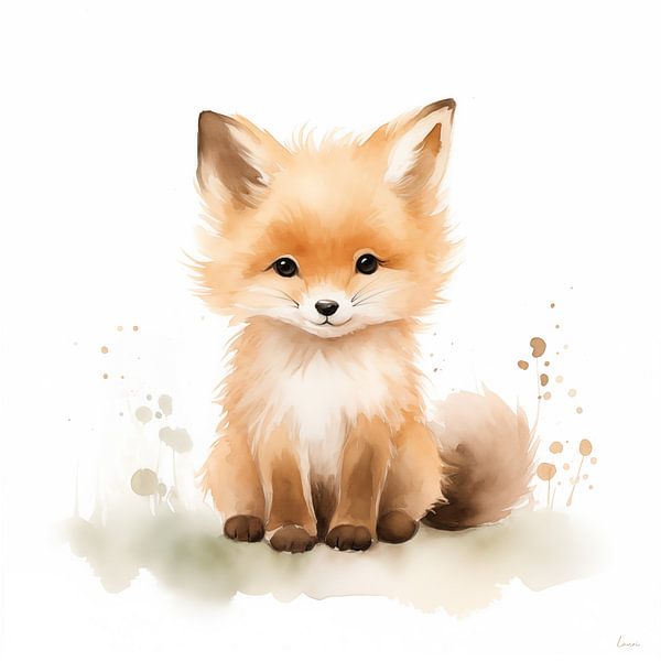 Fuchs in Aquarell von Lauri Creates