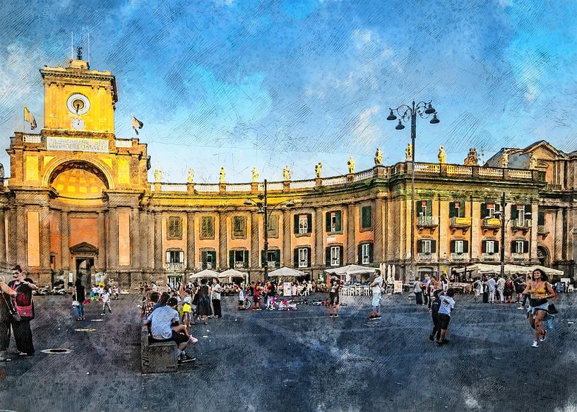 Neapol Napoli Italië stadskunst #Napoli van JBJart Justyna Jaszke