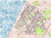 Kaart van Noordwijk in de stijl 'Soothing Spring' van Maporia thumbnail