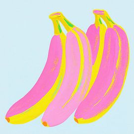 Pink Neon Bananas | Pop Art