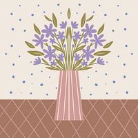 Bloemenvaas - mokkamousse en viooltje