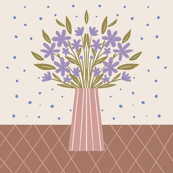 Bloemenvaas - mokkamousse en viooltje