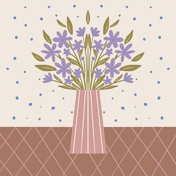 Floral Vase - mocha mousse and violet by Angela Minca