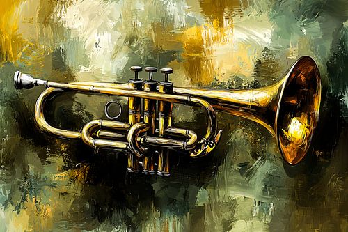 Abstracte gouden trompet