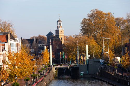 View of the Nicolaikerk from Vaartse Rijn station in Utrecht by André Blom Fotografie Utrecht
