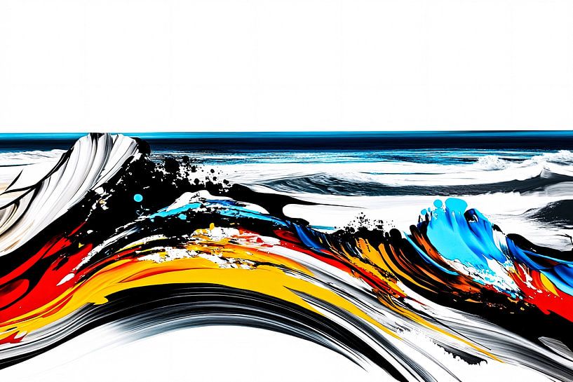 Colourful abstract waves at sea by Imperial Art House