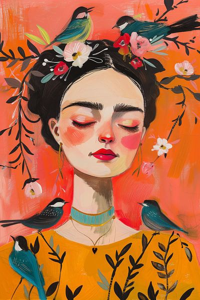Frida birds &amp; kirschblüte von Bianca ter Riet