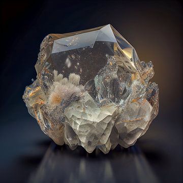 Portret van een bergkristal edelsteen, illustratie van Animaflora PicsStock