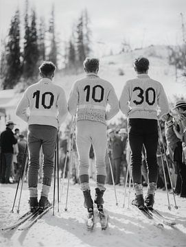 3 Skier in Kitzbühel von Eric Bruvier