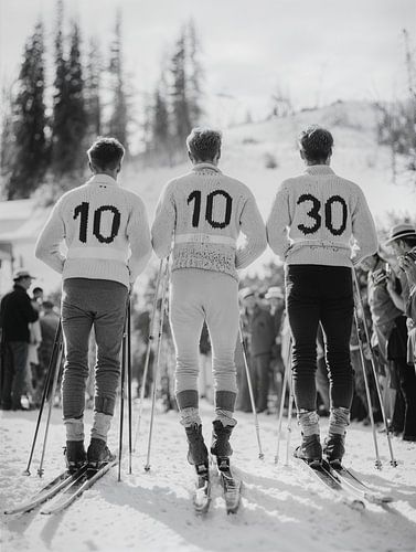 3 Skier in Kitzbühel von Eric Bruvier