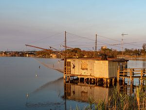 Fischfang in Comacchio an der Adria in Italien