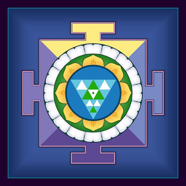 Shanti Yantra, een oud symbool van vrede, harmonie, stilte van de geest. van Paul Evdokimov