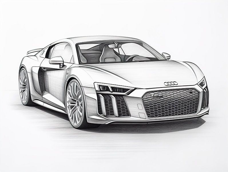 Audi R8 Car car drawing by FotoKonzepte