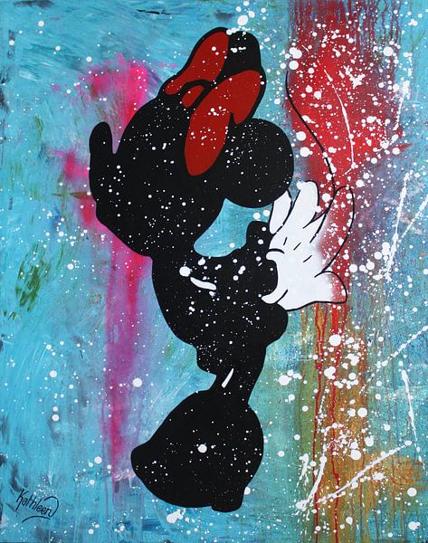 Minnie Maus "Blauer Kuss" von Kathleen Artist Fine Art
