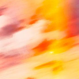 Golden sky Abstract landscape in warm colours by FRESH Fine Art