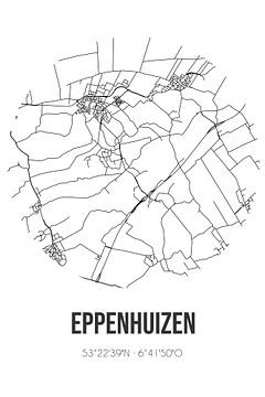 Eppenhuizen (Groningen) | Karte | Schwarz und weiß von Rezona