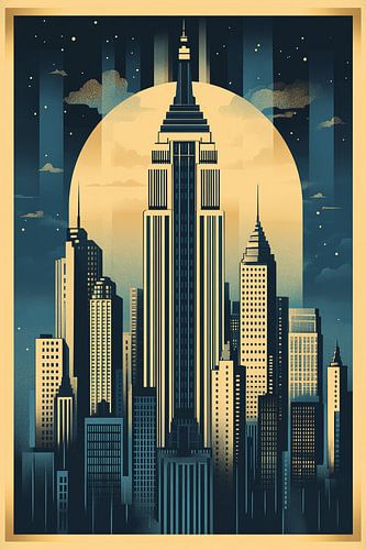 Art Deco elegantie van de skyline van New York
