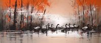 Geese Modern Painting by Preet Lambon thumbnail