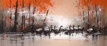 Geese Modern Painting by Preet Lambon