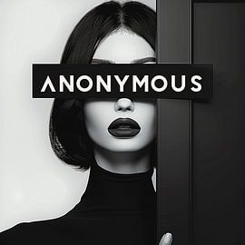 Anonymous: Mysterie en Elegantie in Zwart-Wit Portret van KRAB