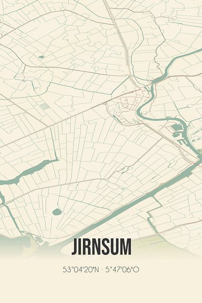 Carte ancienne de Jirnsum (Fryslan) par Affiches de lieux