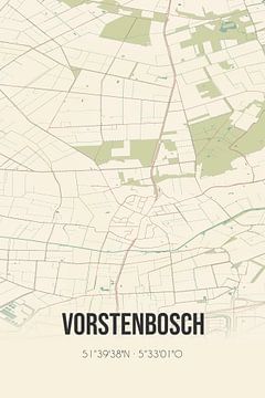 Vintage landkaart van Vorstenbosch (Noord-Brabant) van MijnStadsPoster