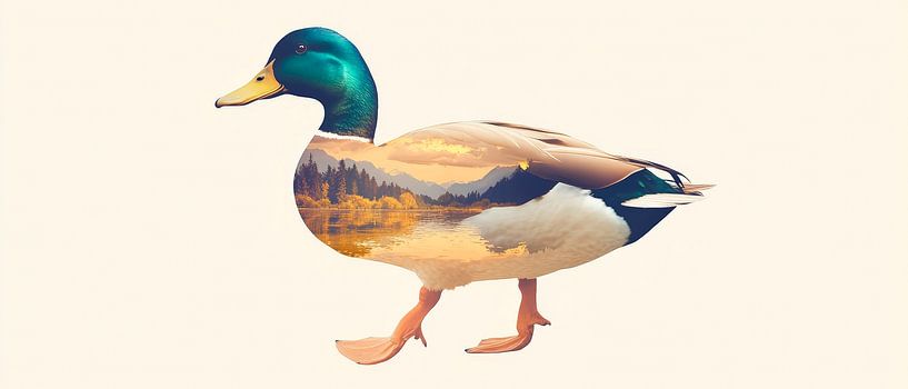 Colourful duck on the move by Poster Art Shop